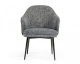 Gray And Black Upholstered Fabric and Faux Leather Wing Back Dining Arm Chair - Homeroots - Flyclothing LLC