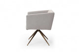 Light Gray And Brass Upholstered Fabric Dining Arm Chair - Homeroots - Flyclothing LLC