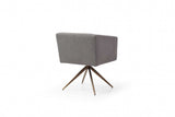 Dark Gray And Brass Upholstered Fabric Dining Arm Chair - Homeroots - Flyclothing LLC