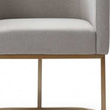 Light Gray And Antiqued Brass Upholstered Fabric Dining Arm Chair - Homeroots - Flyclothing LLC