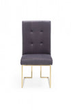 Set of Two Tufted Gray And Gold Upholstered Fabric Dining Side Chairs - Homeroots - Flyclothing LLC