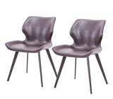 Set of Two Dark Brown And Black Upholstered Faux Leather Dining Side Chairs - Homeroots - Flyclothing LLC