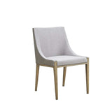 Gray And Brass Upholstered Fabric Dining Side Chair - Homeroots - Flyclothing LLC