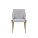 Gray And Brass Upholstered Fabric Dining Side Chair - Homeroots - Flyclothing LLC