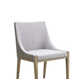 Gray And Brass Upholstered Fabric Dining Side Chair - Homeroots - Flyclothing LLC