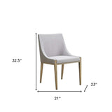 Gray And Brass Upholstered Fabric Dining Side Chair - Homeroots - Flyclothing LLC