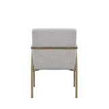 Light Gray And Brass Upholstered Fabric Dining Arm Chair - Homeroots - Flyclothing LLC