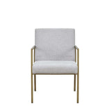 Light Gray And Brass Upholstered Fabric Dining Arm Chair - Homeroots - Flyclothing LLC