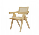 Natural Wood Open Back Dining Arm Chair - Homeroots - Flyclothing LLC