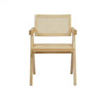 Natural Wood Open Back Dining Arm Chair - Homeroots - Flyclothing LLC
