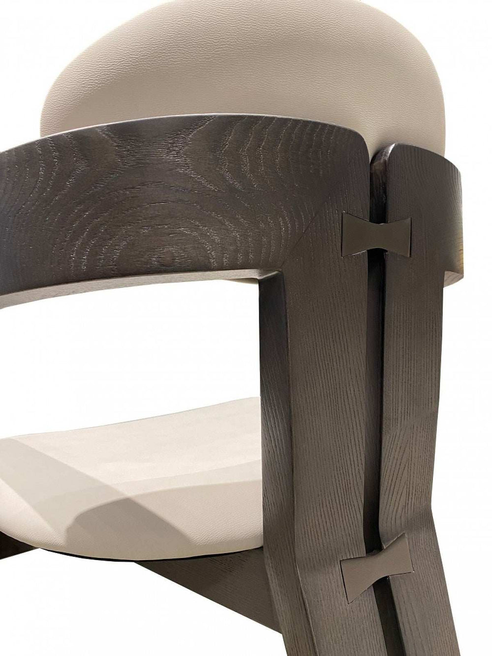 Light Gray And Dark Gray Upholstered Faux Leather Open Back Dining Arm Chair - Homeroots - Flyclothing LLC