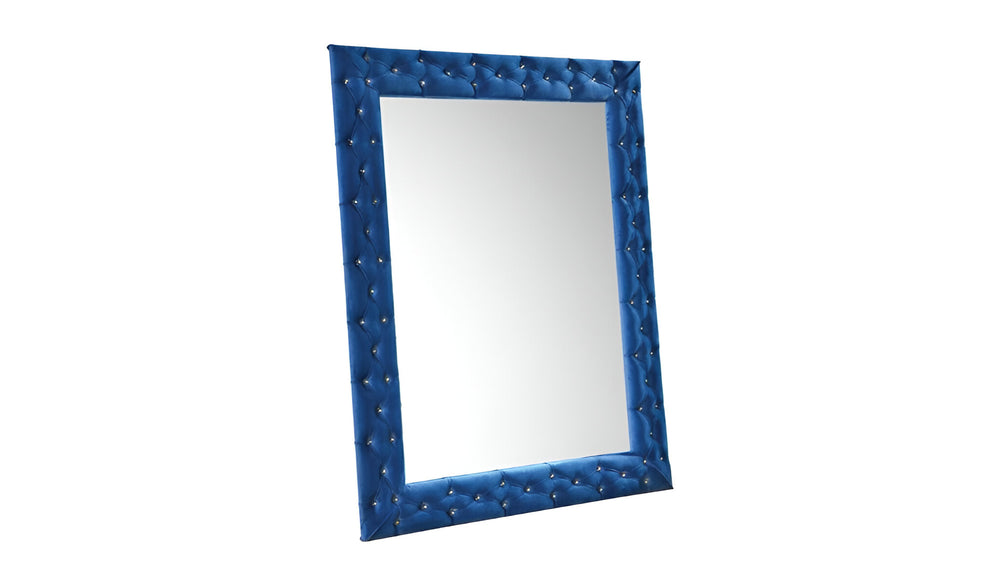 74" Blue Velvet Accent Mirror - Homeroots - Flyclothing LLC