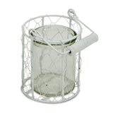 5" White Metal Tabletop Lantern Candle Holder - Homeroots - Flyclothing LLC