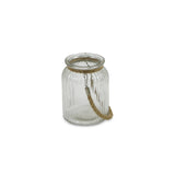 6" Clear and Brown Glass Tabletop Lantern Candle Holder - Homeroots - Flyclothing LLC