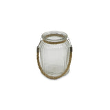 6" Clear and Brown Glass Tabletop Lantern Candle Holder - Homeroots - Flyclothing LLC