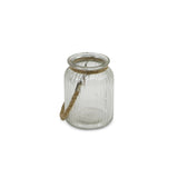 6" Clear and Brown Glass Tabletop Lantern Candle Holder - Homeroots - Flyclothing LLC