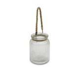 6" Clear and Brown Glass Tabletop Lantern Candle Holder - Homeroots - Flyclothing LLC