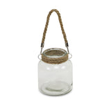 6" Clear and Brown Glass Tabletop Lantern Candle Holder - Homeroots - Flyclothing LLC
