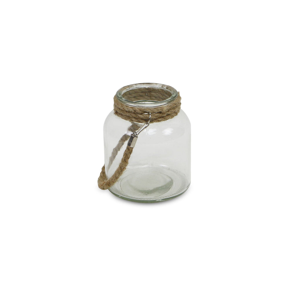 6" Clear and Brown Glass Tabletop Lantern Candle Holder - Homeroots - Flyclothing LLC