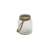 6" Clear and Brown Glass Tabletop Lantern Candle Holder - Homeroots - Flyclothing LLC