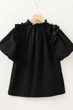 Ruffled Puff Short Sleeve Loose Blouse - Trendsi - Flyclothing LLC