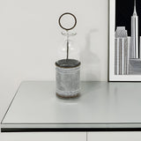 8" Gray Glass Decorative Bottle Tabletop Sculpture - Homeroots - Flyclothing LLC