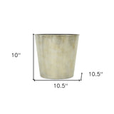 11" Gray Recycled Plastic Indoor Outdoor Round Pot Planter - Homeroots - Flyclothing LLC