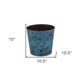 11" Blue Recycled Plastic Indoor Outdoor Round Pot Planter - Homeroots - Flyclothing LLC