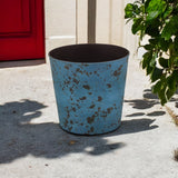 11" Blue Recycled Plastic Indoor Outdoor Round Pot Planter - Homeroots - Flyclothing LLC
