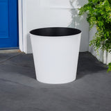 11" White Recycled Plastic Indoor Outdoor Round Pot Planter - Homeroots - Flyclothing LLC