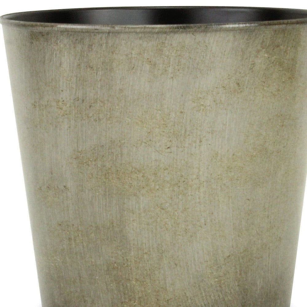 9" Gray Recycled Plastic Indoor Outdoor Round Pot Planter - Homeroots - Flyclothing LLC