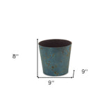 9" Blue Recycled Plastic Indoor Outdoor Round Pot Planter - Homeroots - Flyclothing LLC