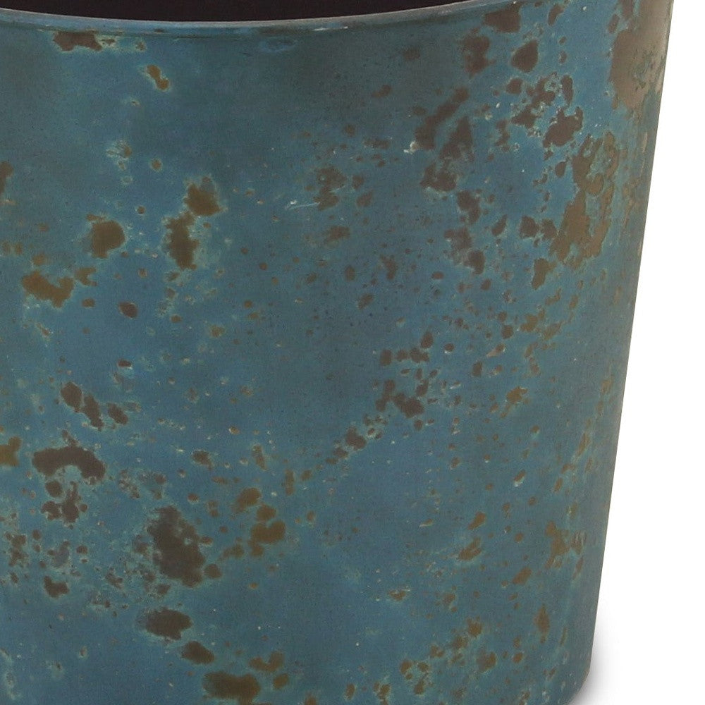 9" Blue Recycled Plastic Indoor Outdoor Round Pot Planter - Homeroots - Flyclothing LLC