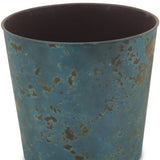 9" Blue Recycled Plastic Indoor Outdoor Round Pot Planter - Homeroots - Flyclothing LLC