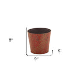 9" Red Recycled Plastic Indoor Outdoor Round Pot Planter - Homeroots - Flyclothing LLC