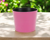 7" Hot Pink Recycled Plastic Indoor Outdoor Round Pot Planter - Homeroots - Flyclothing LLC