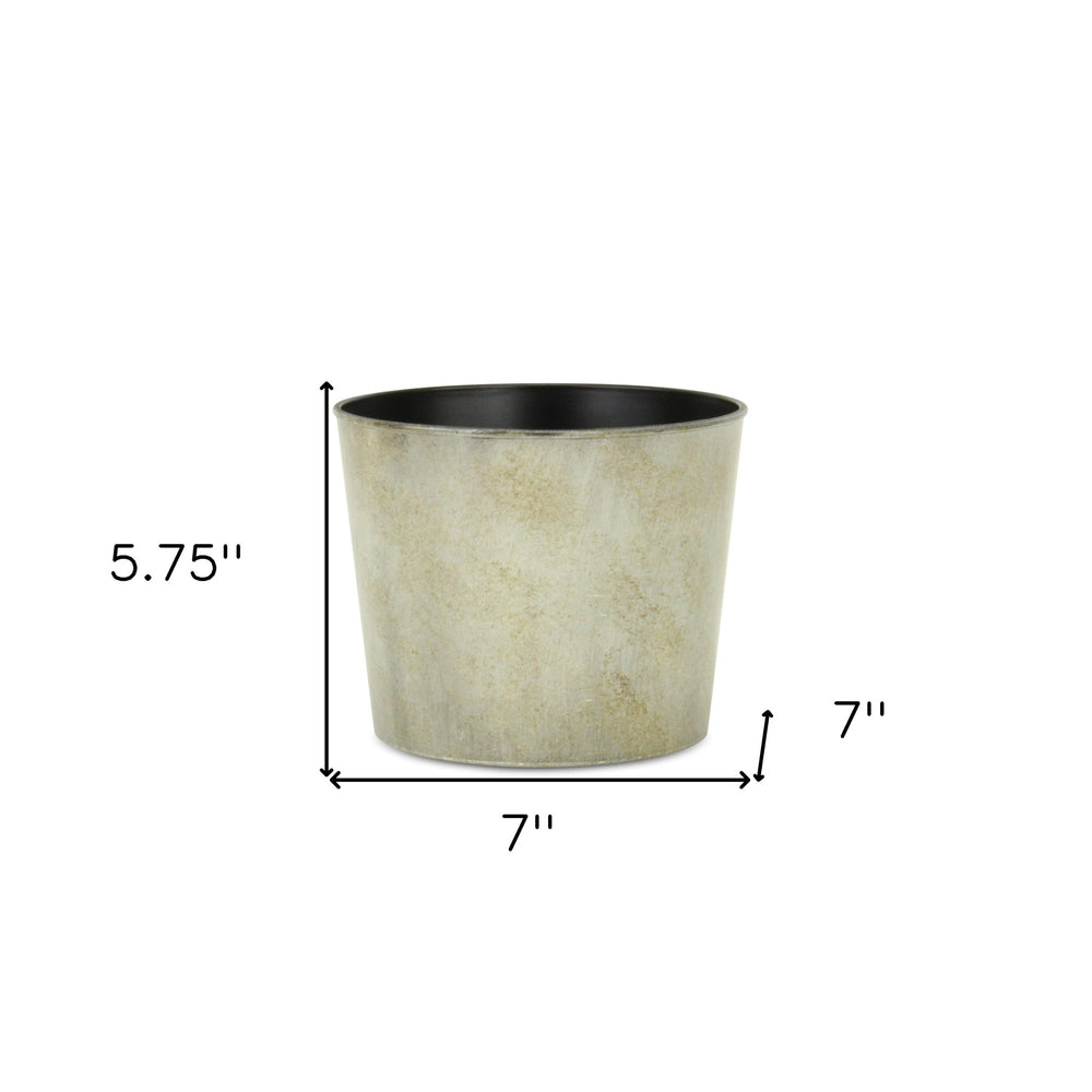 7" Gray Recycled Plastic Indoor Outdoor Round Nursery Pot - Homeroots - Flyclothing LLC