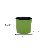 7" Lime Green Recycled Plastic Indoor Outdoor Round Pot Planter - Homeroots - Flyclothing LLC
