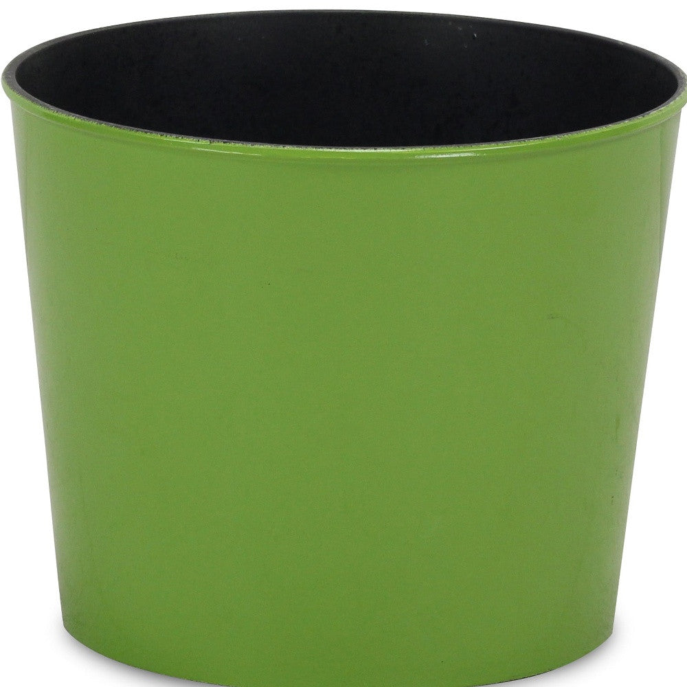 7" Lime Green Recycled Plastic Indoor Outdoor Round Pot Planter - Homeroots - Flyclothing LLC