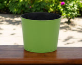 7" Lime Green Recycled Plastic Indoor Outdoor Round Pot Planter - Homeroots - Flyclothing LLC