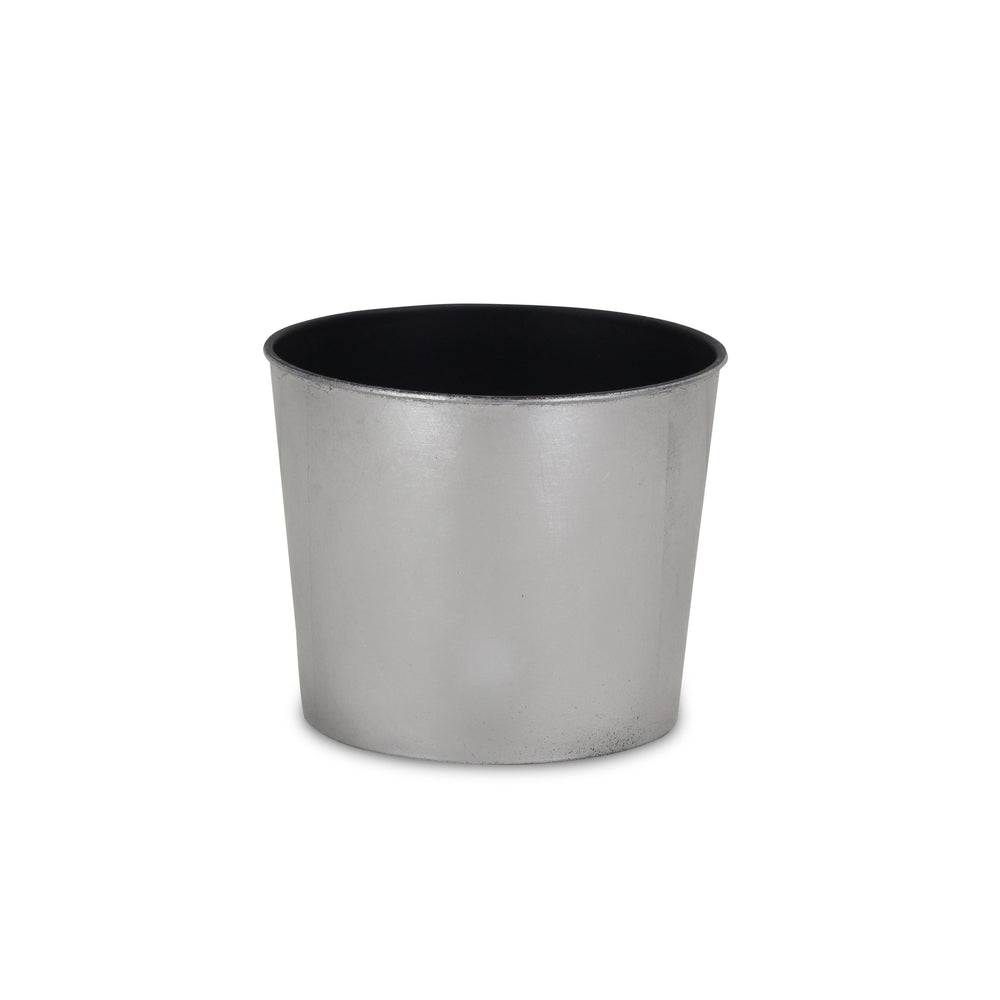 7" Silver Recycled Plastic Indoor Outdoor Round Pot Planter - Homeroots - Flyclothing LLC