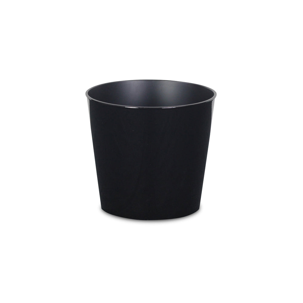 7" Black Recycled Plastic Indoor Outdoor Round Pot Planter - Homeroots - Flyclothing LLC