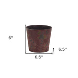 7" Red Recycled Plastic Indoor Outdoor Round Pot Planter - Homeroots - Flyclothing LLC