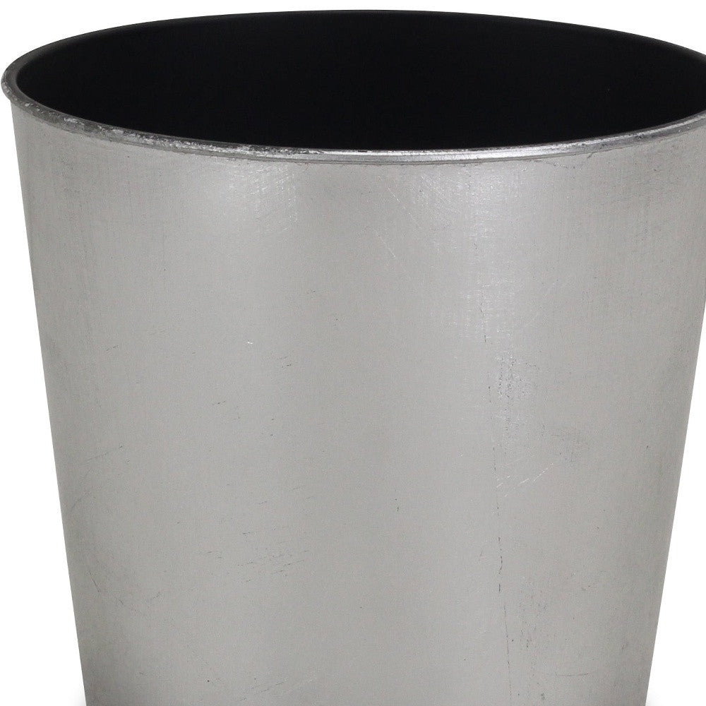 7" Silver Recycled Plastic Indoor Outdoor Round Pot Planter - Homeroots - Flyclothing LLC