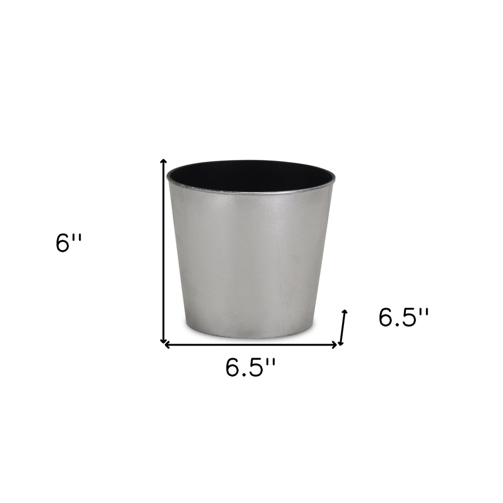 7" Silver Recycled Plastic Indoor Outdoor Round Pot Planter - Homeroots - Flyclothing LLC