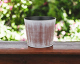 6" Brown and Ivory Abstract Recycled Plastic Indoor Outdoor Round Nursery Pot - Homeroots - Flyclothing LLC