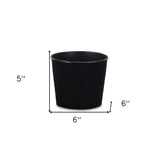 6" Black Recycled Plastic Indoor Outdoor Round Pot Planter - Homeroots - Flyclothing LLC