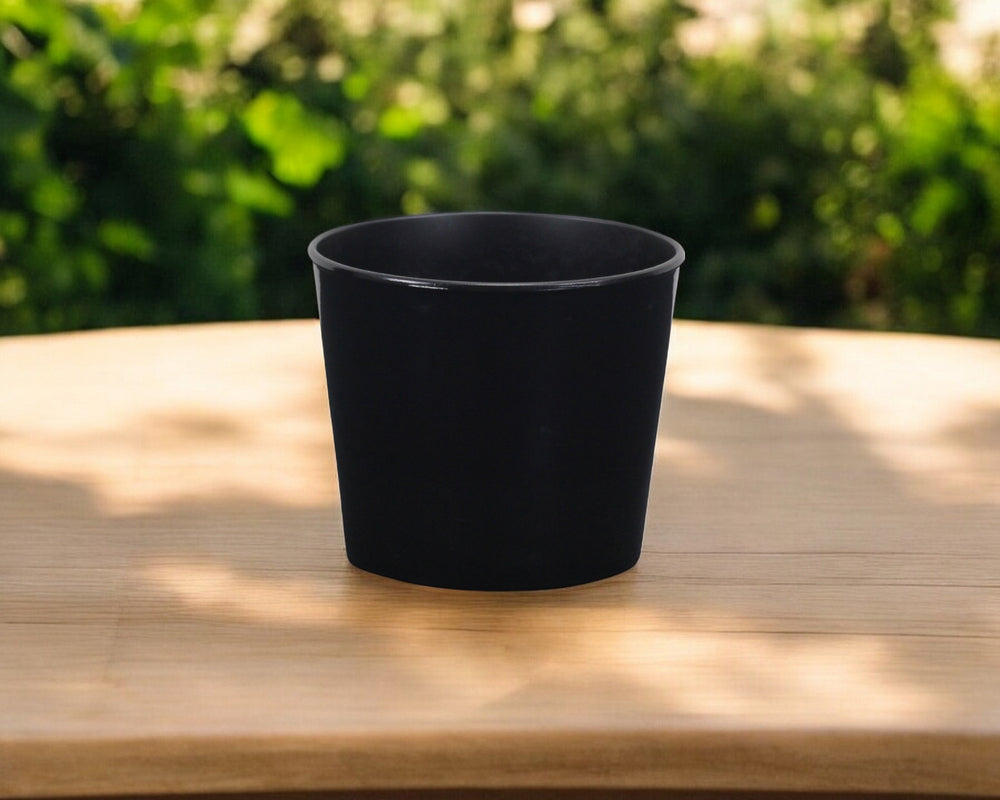 6" Black Recycled Plastic Indoor Outdoor Round Pot Planter - Homeroots - Flyclothing LLC