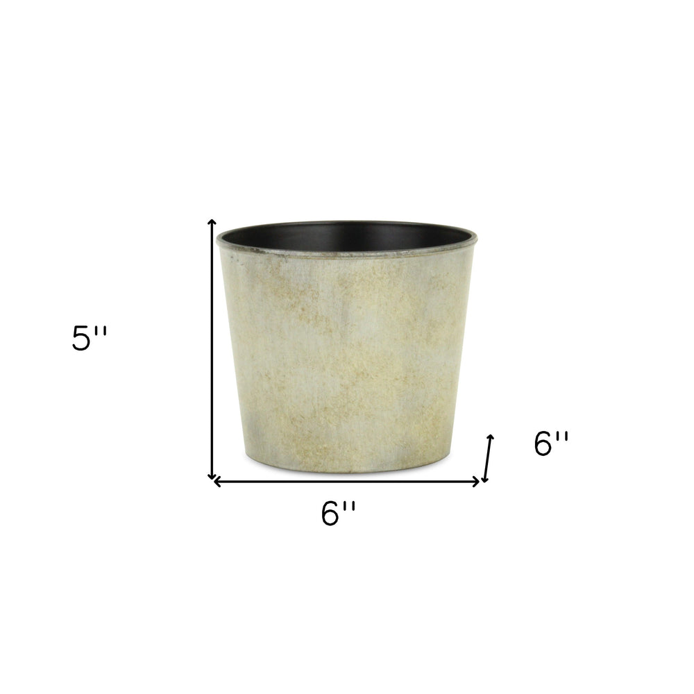 6" Gray Recycled Plastic Indoor Outdoor Round Pot Planter - Homeroots - Flyclothing LLC