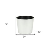 6" Silver Recycled Plastic Indoor Outdoor Round Pot Planter - Homeroots - Flyclothing LLC